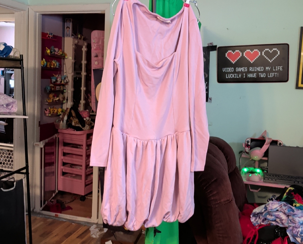 Pink Off-Shoulder Mini Dress